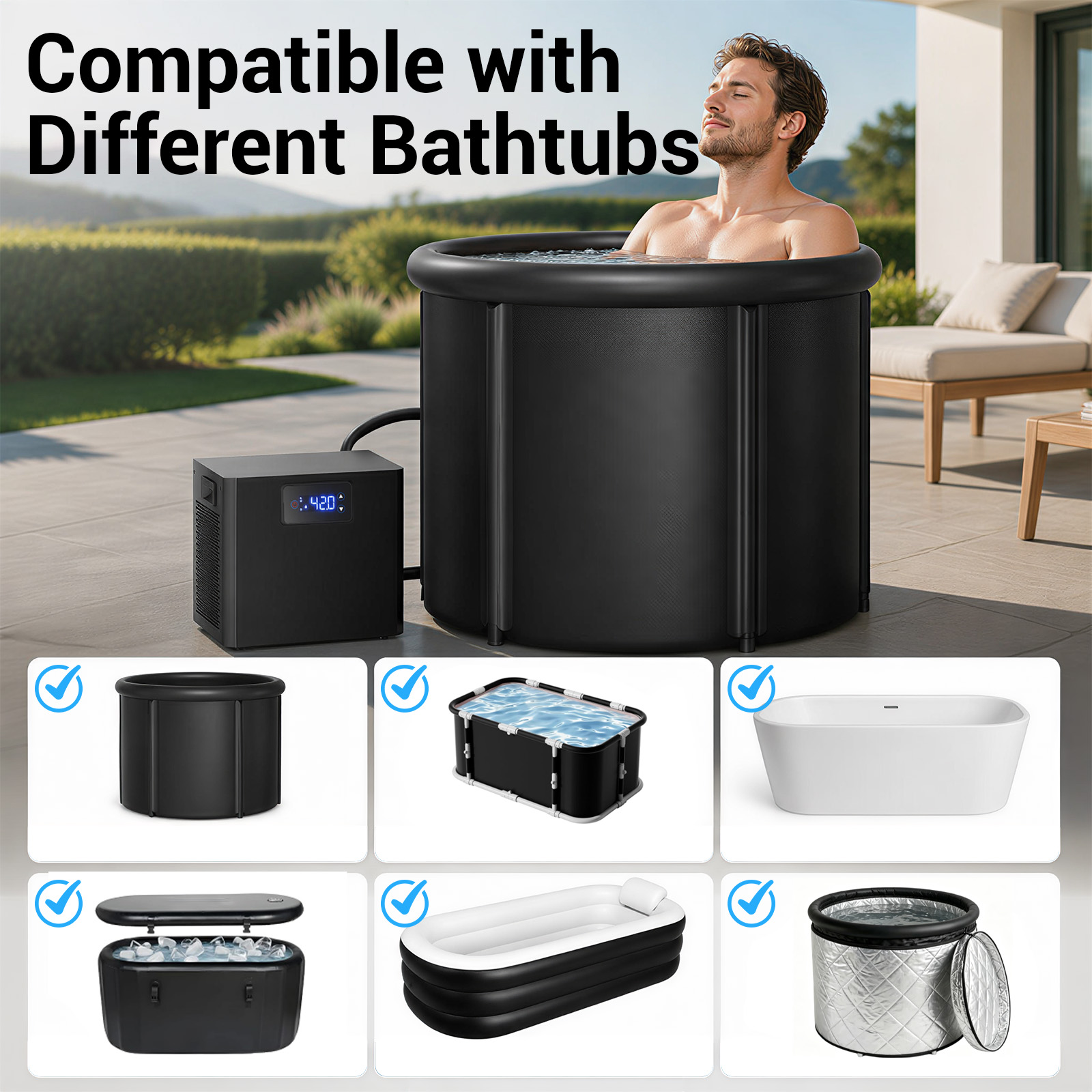Oval Ice Bath Chiller & Cold P - Water Bath Laboratory 评论和价格
